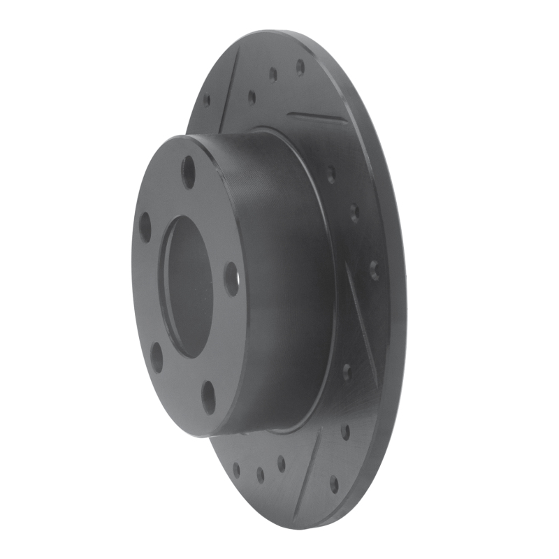 Audi A6 Quattro Brake Rotor (1) - Rear Left - R1 Concepts - Drilled & Slotted - Black - `98-`01